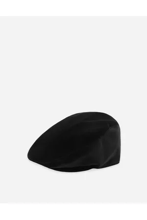 Dolce & Gabbana Hats and Gloves - Stretch velvet flat cap with logo tag