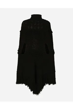 Dolce & Gabbana Coats and Jackets - High-necked wool patchwork knit cape