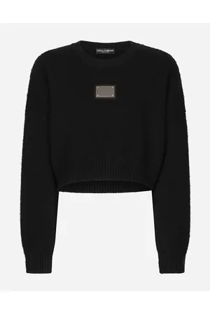 Dolce & Gabbana Sweaters and Cardigans - Wool and cashmere round-neck sweater with logo tag