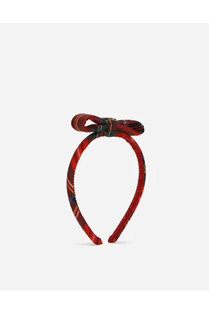 Dolce & Gabbana Accessories - Tartan hairband with bow and DG logo