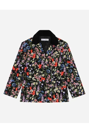 Dolce & Gabbana Coats and Jackets - Double-breasted printed velvet jacket