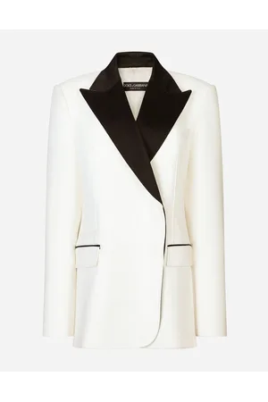 Dolce & Gabbana Blazers - Double-breasted wool crepe jacket with tuxedo lapels