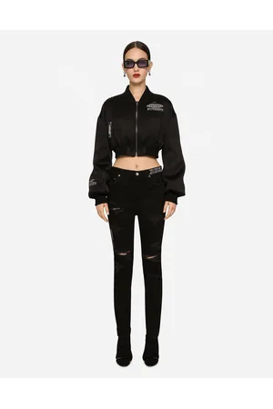 Dolce & Gabbana DGVIB3 collection - Short satin bomber jacket with DG VIB3 print