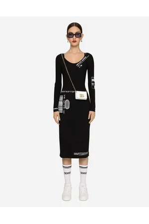 Dolce & Gabbana DGVIB3 collection - Long-sleeved spandex jersey midi dress