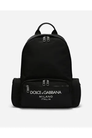 Dolce & Gabbana Nylon Backpack With Rubberized Logo - Man Backpacks And Fanny Packs Nylon Onesize