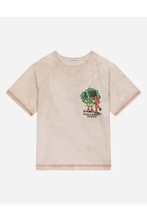 Dolce & Gabbana Tie-dye Jersey T-shirt With Patch - Man Multi-colored 8 Years