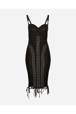 Dolce & Gabbana Midi Dress With Eyelets And Lacing - Woman Dresses 38
