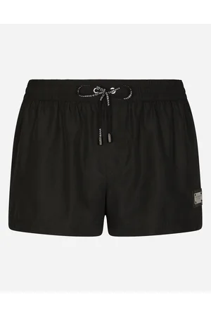 Dolce & Gabbana Short Swim Trunks With Branded Tag - Man Beachwear Fabric 2