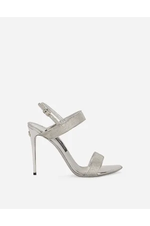 Dolce & Gabbana Satin Sandals With Fusible Rhinestones - Woman Sandals And Wedges 35