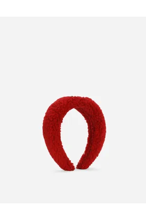 Dolce & Gabbana Faux Fur Hairband With Branded Tag - Woman Accessories Burgundy Faux Fur Onesize