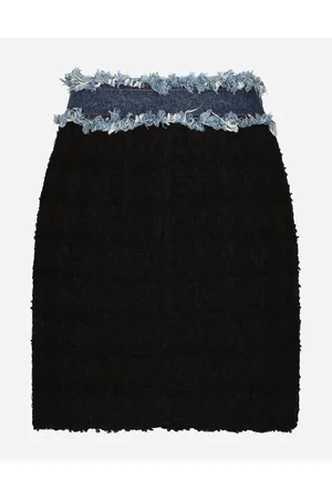 Dolce & Gabbana Tweed And Denim Miniskirt - Woman Skirts Multi-colored 36