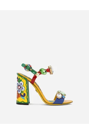 Dolce & Gabbana Patent Leather Sandals - Woman Sandals And Wedges Multi-colored Leather 36