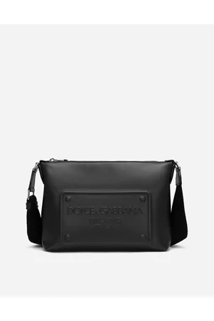 Dolce & Gabbana Calfskin Crossbody Bag With Raised Logo - Man Crossbody Bags Leather Onesize