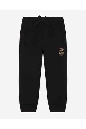 Dolce & Gabbana Jersey Jogging Pants With Crown And Bee Embroidery - Man Trousers And Shorts 2