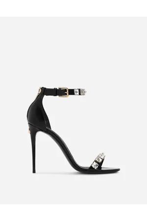 Dolce & Gabbana Polished Calfskin Sandals With Rhinestones - Woman Sandals And Wedges Multi-colored 36