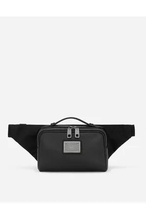 Dolce & Gabbana Grainy Calfskin And Nylon Belt Bag - Man Backpacks And Fanny Packs Fabric Onesize