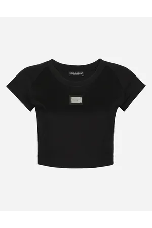 Dolce & Gabbana Cropped Jersey T-shirt With Tag - Woman T-shirts And Sweatshirts Cotton 36