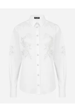 Dolce & Gabbana Poplin Shirt With Lace Openwork - Woman Shirts And Tops Cotton 36