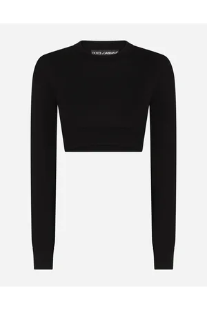 Dolce & Gabbana Cropped Round-neck Silk Pullover - Woman Sweaters And Cardigans 38