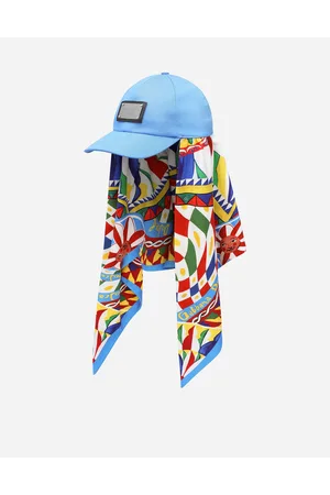 Dolce & Gabbana Baseball Cap With Carretto-print Scarf - Man Hats And Gloves Multi-colored Cotton 58