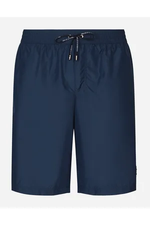 Dolce & Gabbana Mid-length Swim Trunks With Branded Plate - Man Beachwear Fabric 2