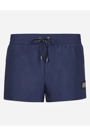 Dolce & Gabbana Short Swim Trunks With Branded Tag - Man Beachwear Fabric 2
