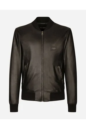 Dolce & Gabbana Leather Jacket With Branded Tag - Man Coats And Jackets 44
