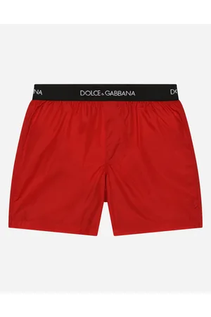 Dolce & Gabbana Nylon Swim Trunks With Branded Elastic - Man Beachwear Burgundy 2