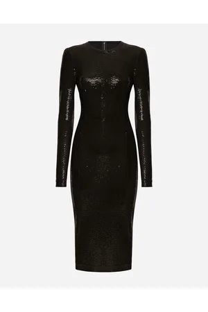 Dolce & Gabbana Jersey Midi Dress With Sequins - Woman Dresses 42