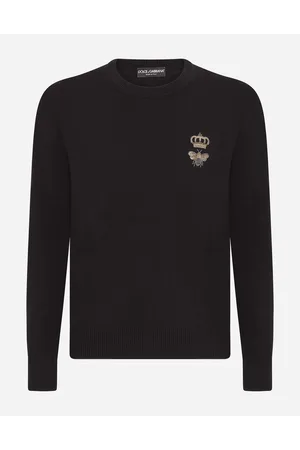 Dolce & Gabbana Round-neck Wool Sweater With Embroidery - Man Sweaters And Cardigans 42