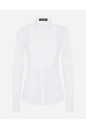 Dolce & Gabbana Stretch Poplin Tuxedo Shirt - Woman Shirts And Tops Cotton 36