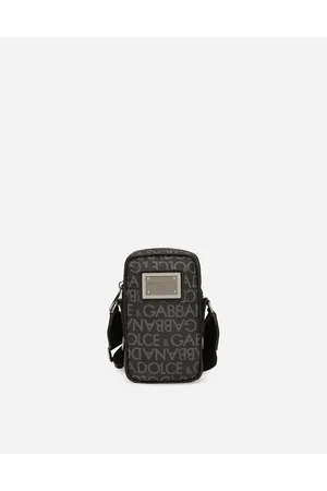 Dolce & Gabbana Small Coated Jacquard Crossbody Bag - Man Crossbody Bags Multi-colored Fabric Onesize