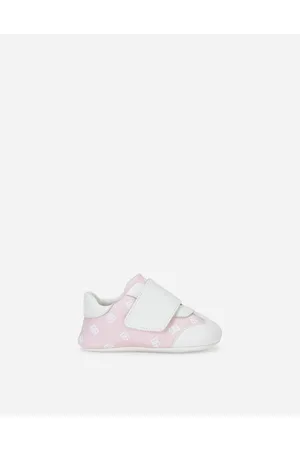 Dolce & Gabbana Nappa Leather Newborn Sneakers With Dg-logo Print - Man Newborn Boys