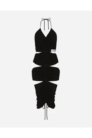 Dolce & Gabbana Jersey Calf-length Dress With Draping - Woman Dresses Viscose 40