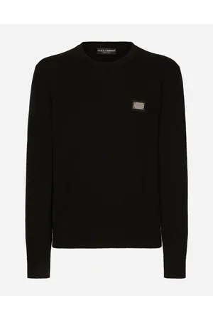 Dolce & Gabbana Wool Round-neck Sweater With Branded Tag - Man Sweaters And Cardigans Wool 44