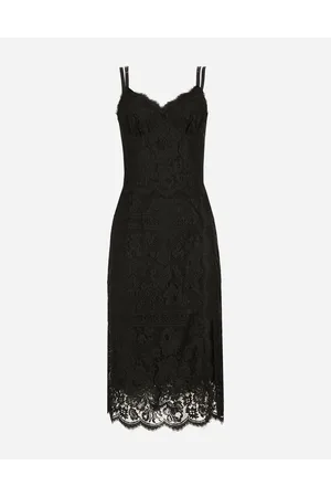 Dolce & Gabbana Lace Midi Dress With Double Scalloped Detailing - Woman Dresses 36