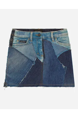 Dolce & Gabbana Short Patchwork Denim Skirt - Woman Trousers And Skirts Multi-colored 3 Years