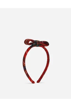 Dolce & Gabbana Tartan Hairband With Bow And Dg Logo - Woman Accessories Fabric Onesize
