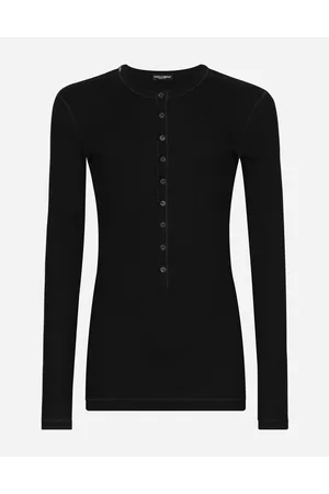 Dolce & Gabbana Fine-rib Cotton Granddad-neck T-shirt - Man T-shirts And Polos Cotton 46