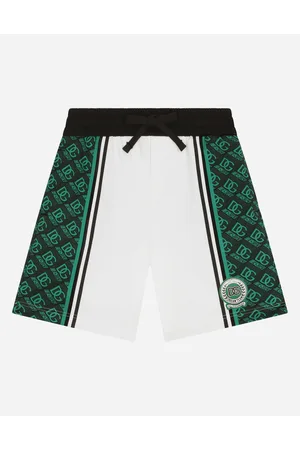 Dolce & Gabbana Jersey Jogging Shorts With Dg Sport Print - Man 13 Years