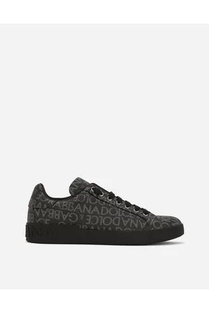 Dolce & Gabbana Coated Jacquard Portofino Sneakers - Man Sneakers Multi-colored Fabric 39