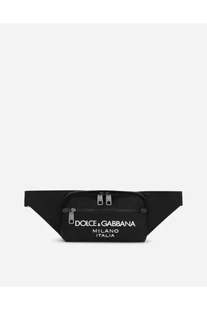 Dolce & Gabbana Small Nylon Belt Bag With Rubberized Logo - Man Backpacks And Fanny Packs Nylon Onesize