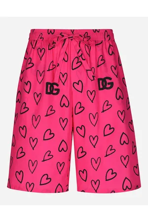 Dolce & Gabbana Cotton Jogging Shorts With Dg Heart Print - Man 48