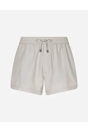 Dolce & Gabbana Swim Shorts With Top-stitching - Man Beachwear Gray Fabric 2