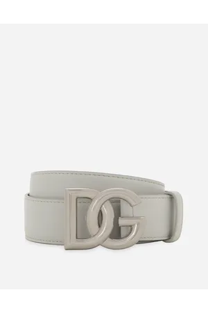Dolce & Gabbana Dg Logo Belt - Man Belts Gray Leather 85