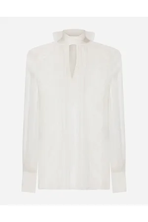 Dolce & Gabbana Chiffon And Lace Pussy-bow Blouse - Woman Shirts And Tops Silk 36