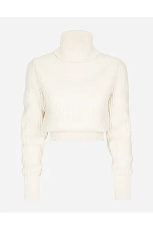 Dolce & Gabbana Wool Fisherman’s Rib Turtle-neck Sweater With Dg Logo - Woman Sweaters And Cardigans Wool 36