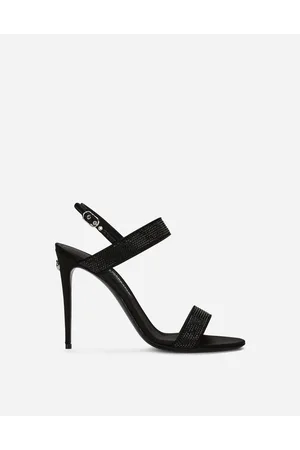 Dolce & Gabbana Satin Sandals With Fusible Rhinestones - Woman Sandals And Wedges 36
