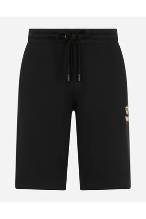 Dolce & Gabbana Jersey Jogging Shorts With Embroidery - Man Trousers And Shorts Cotton 42