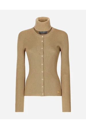 Dolce & Gabbana Wool And Cashmere Cardigan With Detachable Collar - Woman Sweaters And Cardigans Multi-colored Wool 36